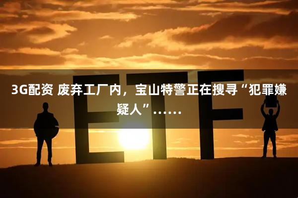 3G配资 废弃工厂内，宝山特警正在搜寻“犯罪嫌疑人”……