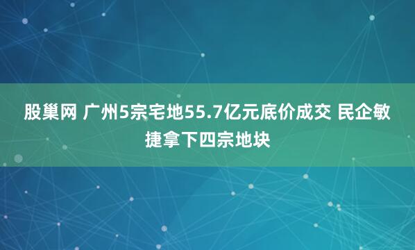 股巢网 广州5宗宅地55.7亿元底价成交 民企敏捷拿下四宗地块